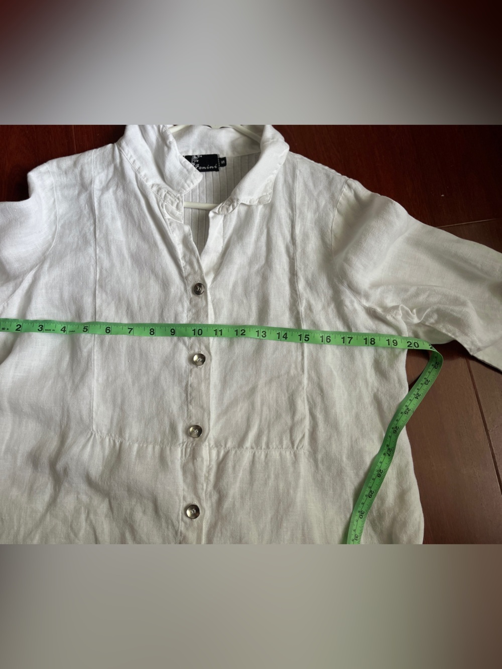 Fenini White Ribbed Button-Up Shirt - Picture 10 of 11